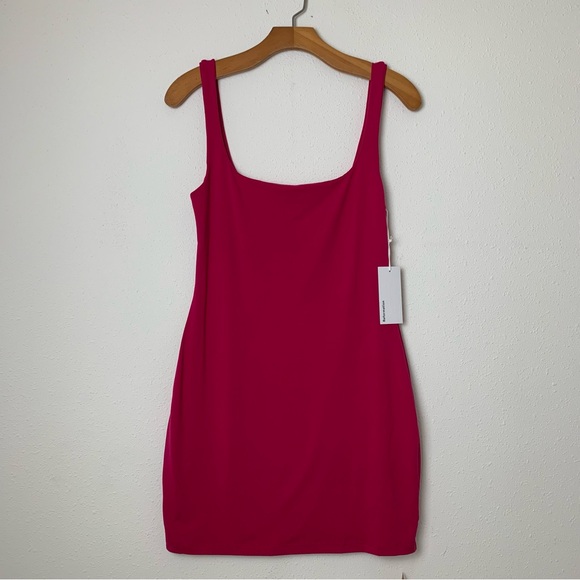 Reformation Becky Hot Pink Mini Bodycon Dress Barbiecore NWT Size Medium - Picture 2 of 10
